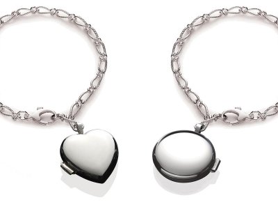 Silver heart hot sale locket bracelet